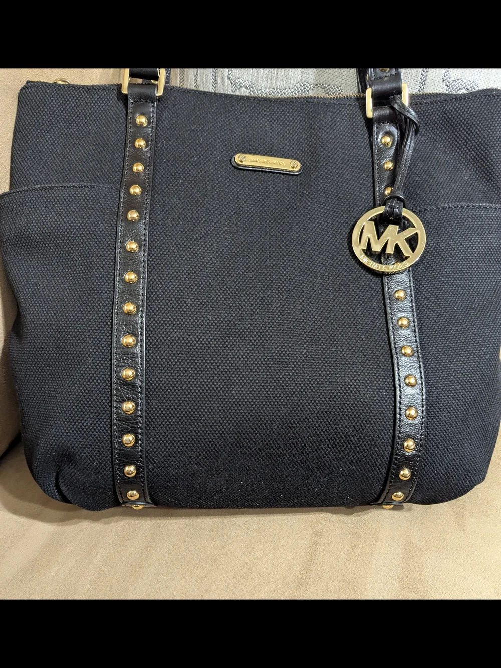 Michael Kors Black Studded Tote Bag